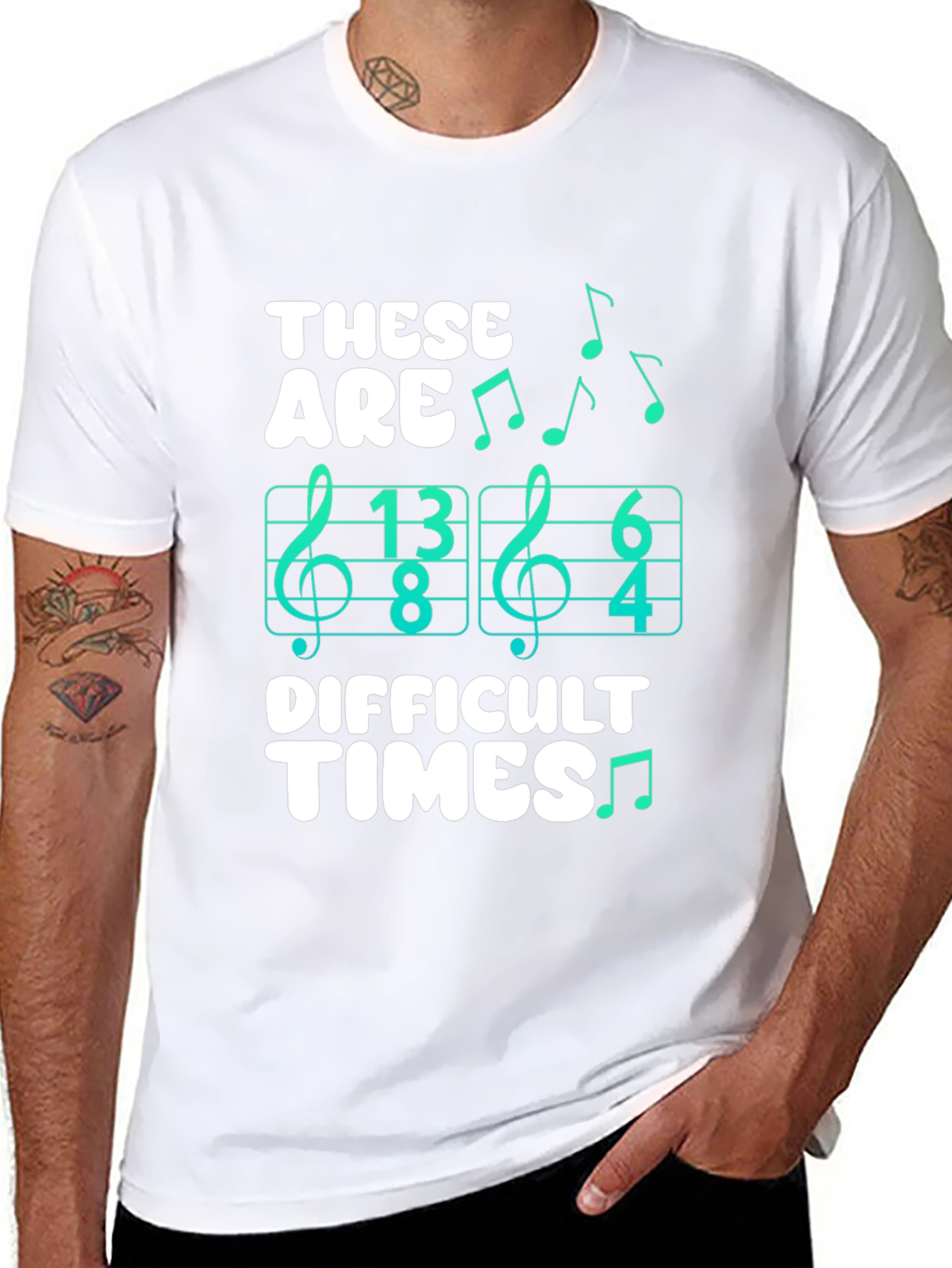 These are Difficult Times Music Pun T-Shirt