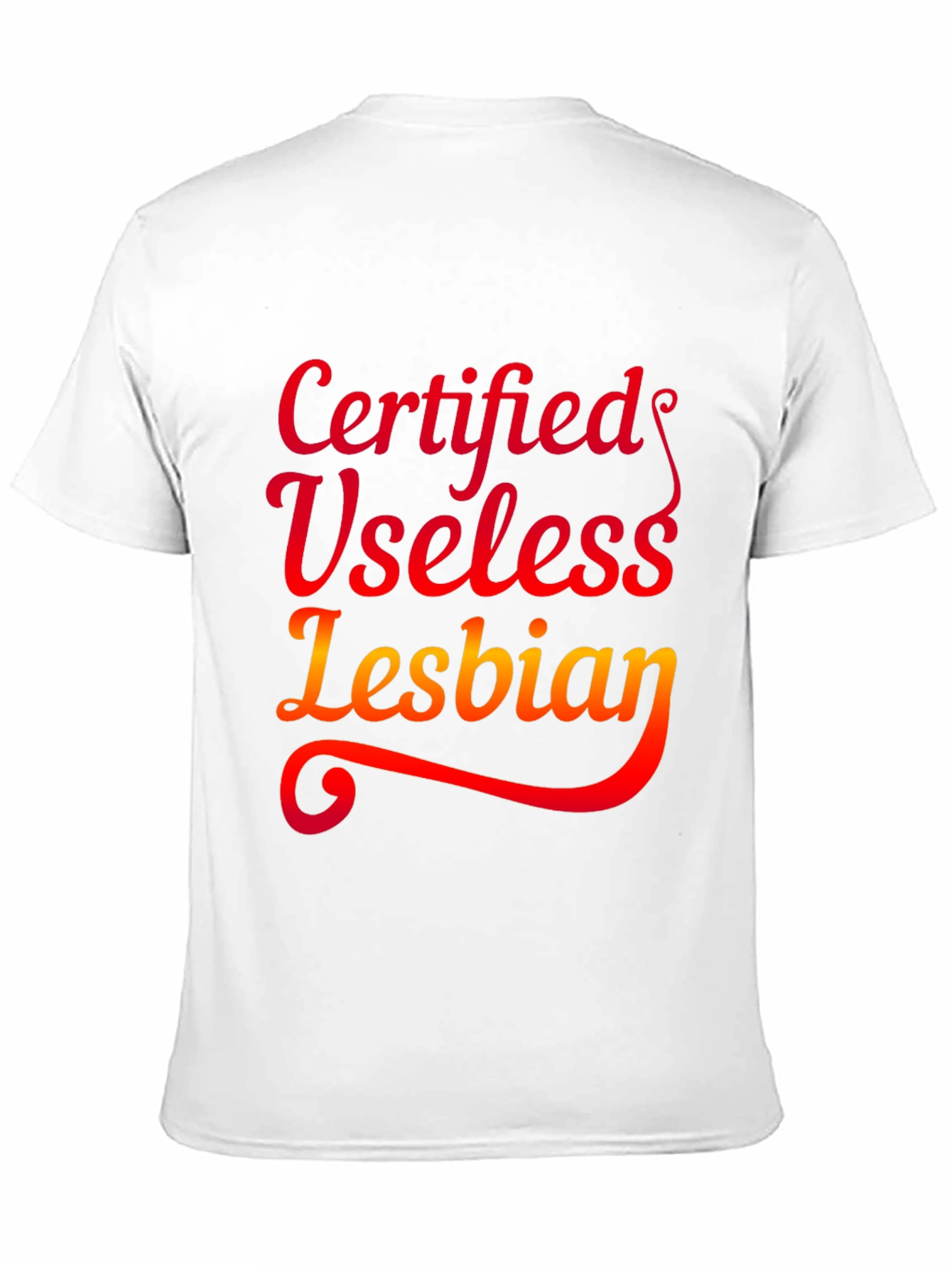 Certified Useless Lesbian Graphic Tee - Black T-Shirt