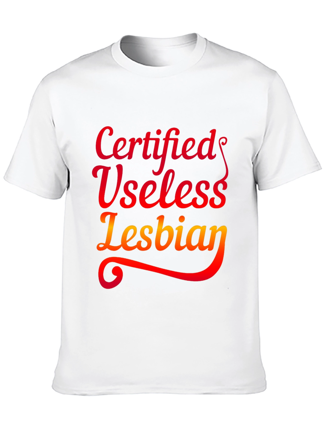 Certified Useless Lesbian Graphic Tee - Black T-Shirt
