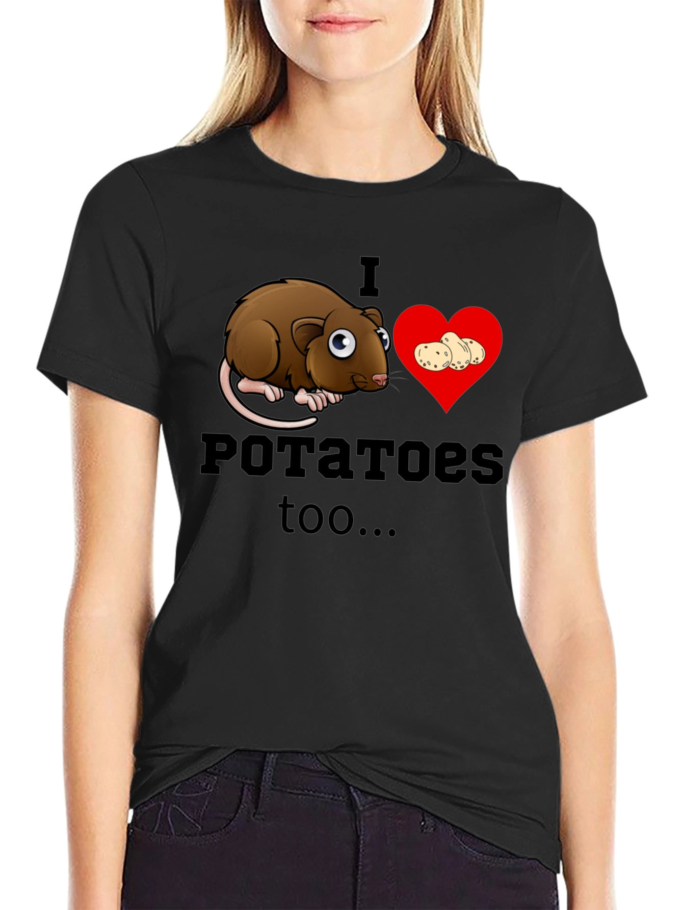 I Love Potatoes Rat T-Shirt