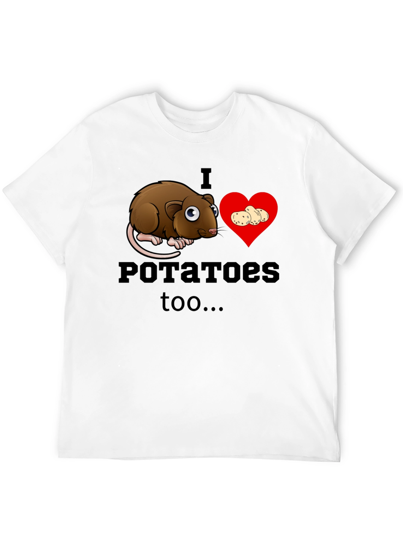I Love Potatoes Rat T-Shirt