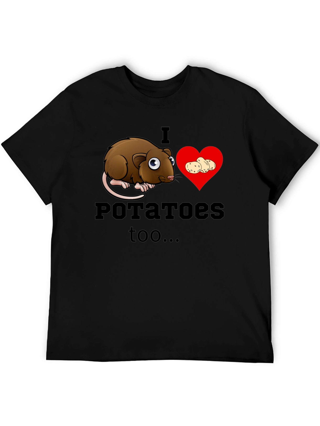 I Love Potatoes Rat T-Shirt