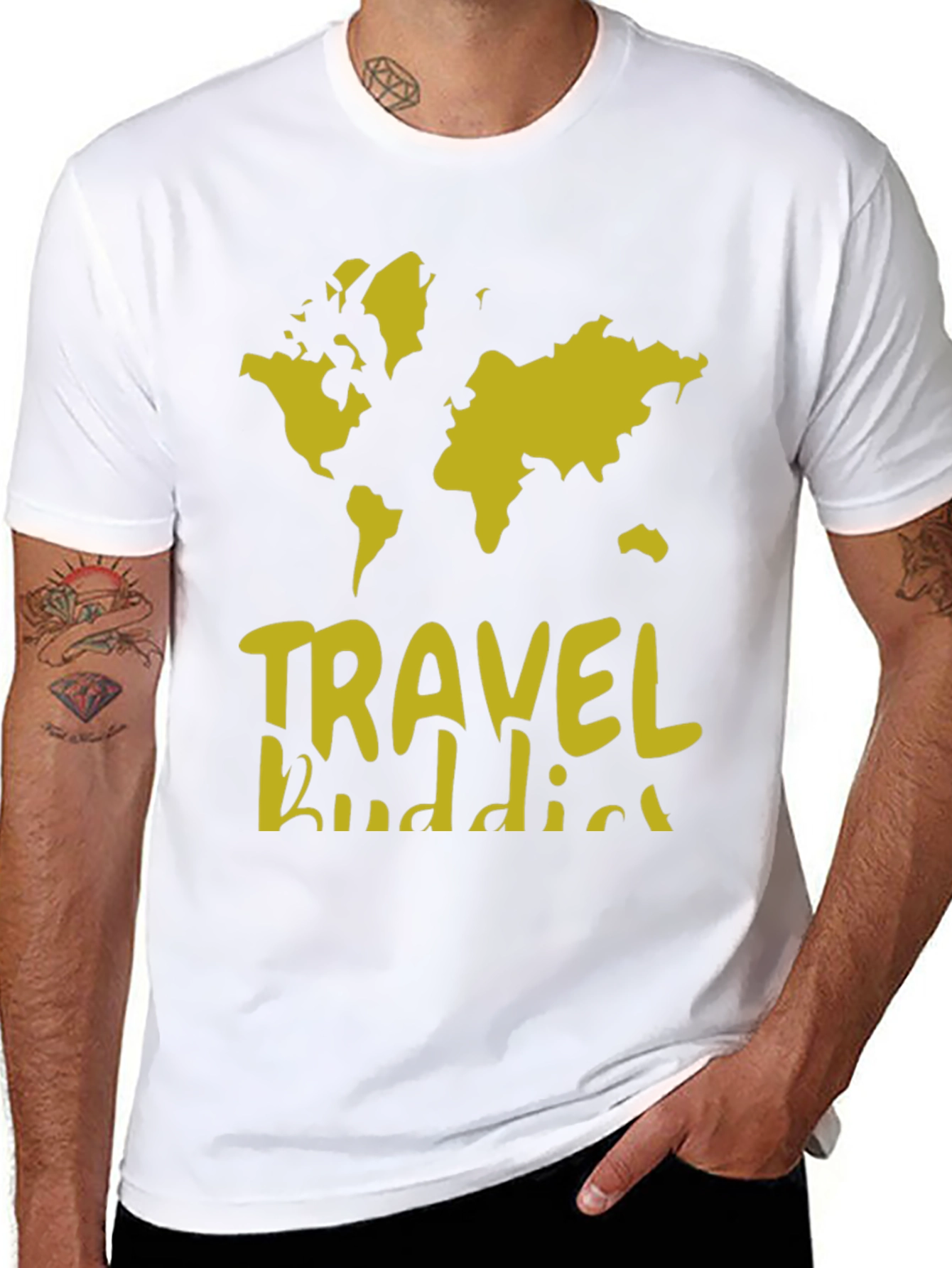 Travel Buddies World Map Graphic T-Shirt