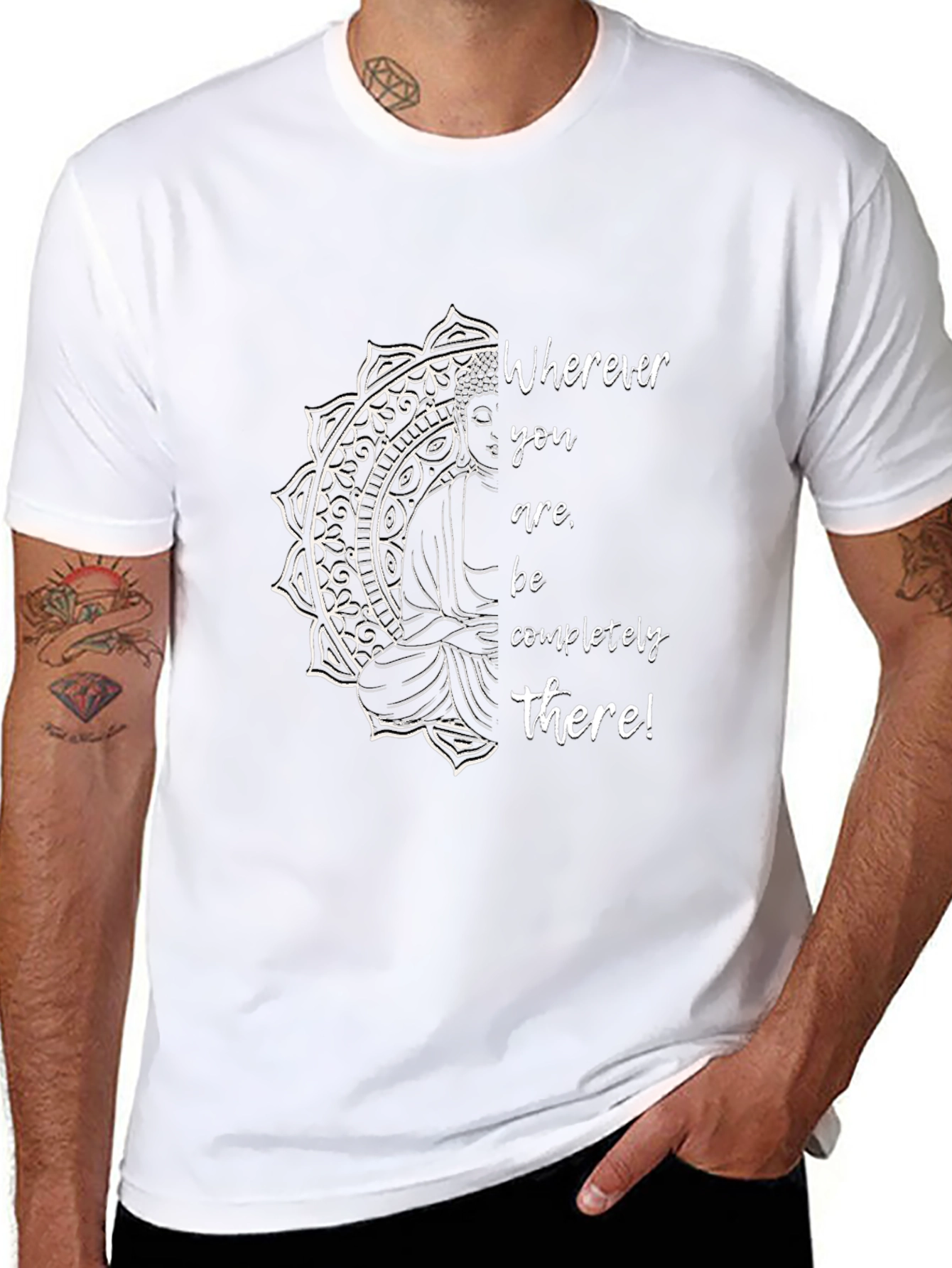 Mindful Buddha Graphic Tee - Wherever You Are T-Shirt