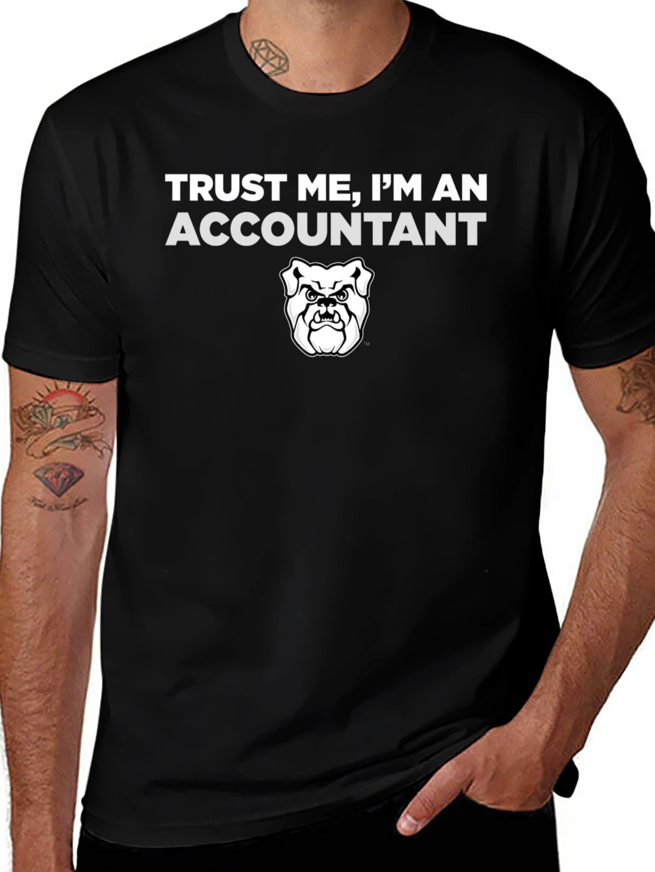 Trust Me Accountant T-Shirt Bulldog Graphic Funny Job Tee