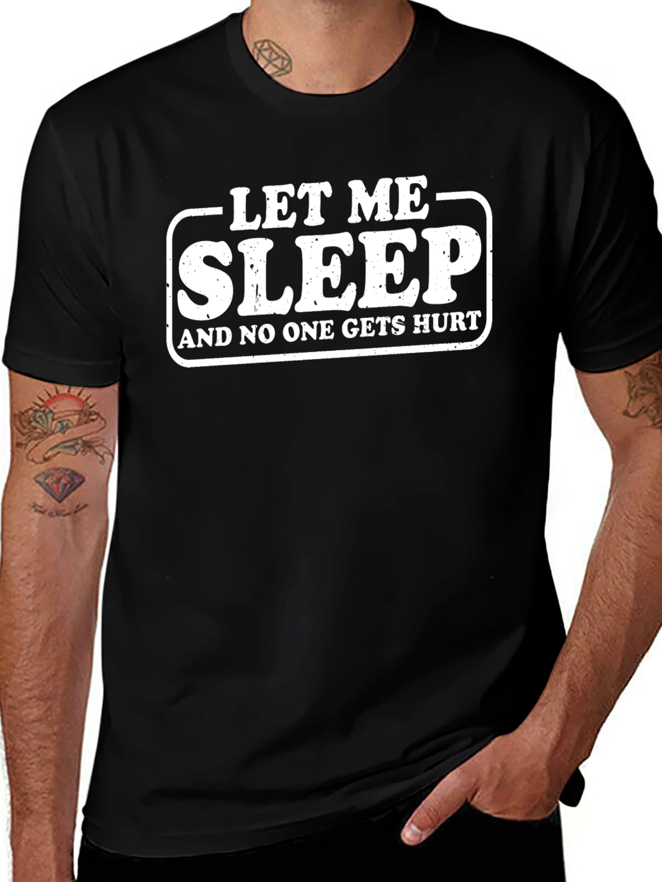 Let Me Sleep T-Shirt Funny Slogan Tee