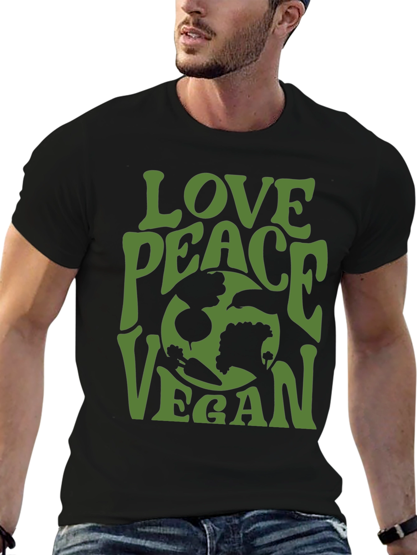 Love Peace Vegan Graphic Tee