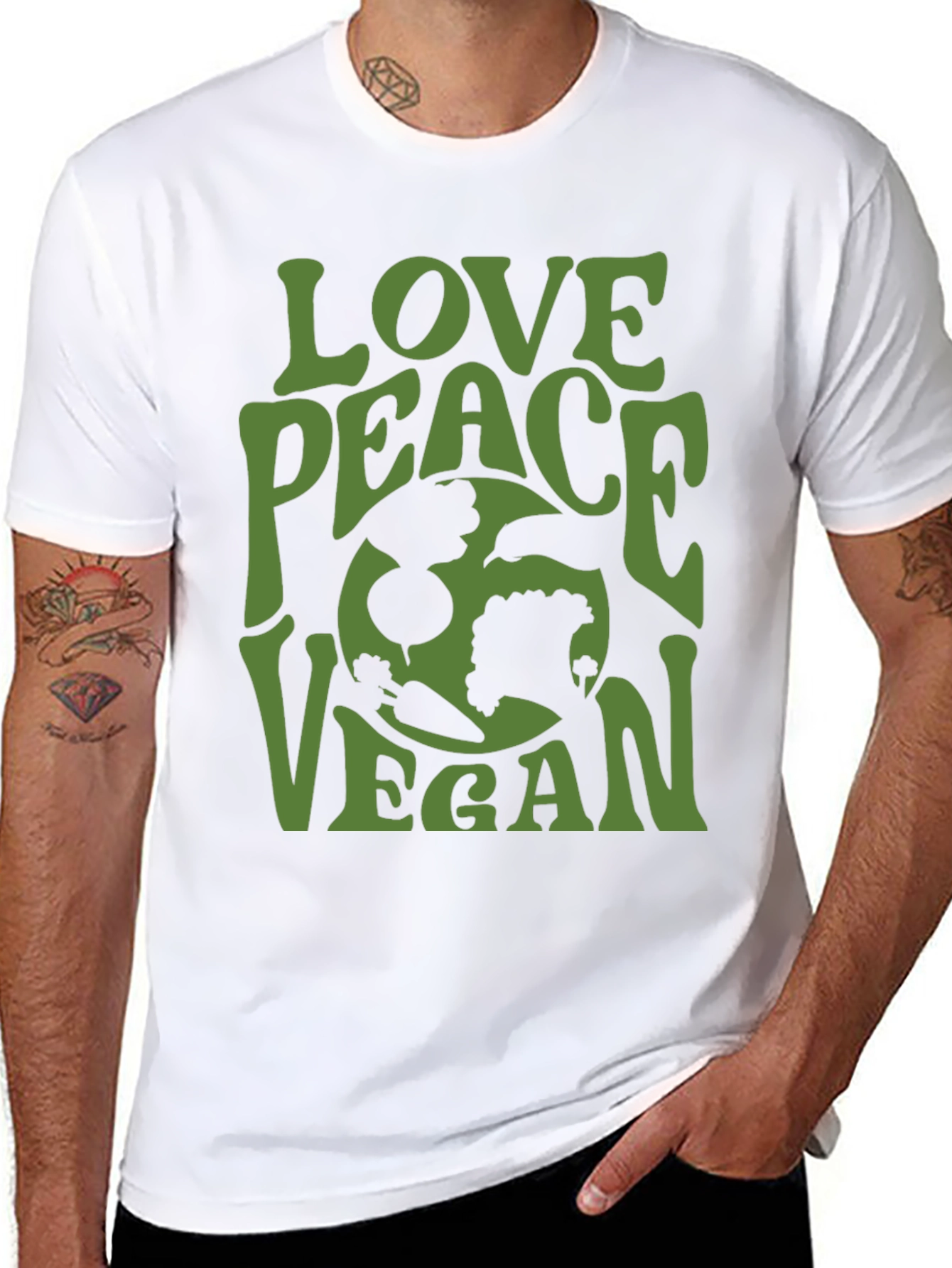 Love Peace Vegan Graphic Tee