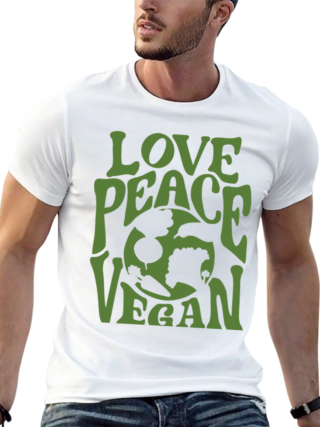Love Peace Vegan Graphic Tee
