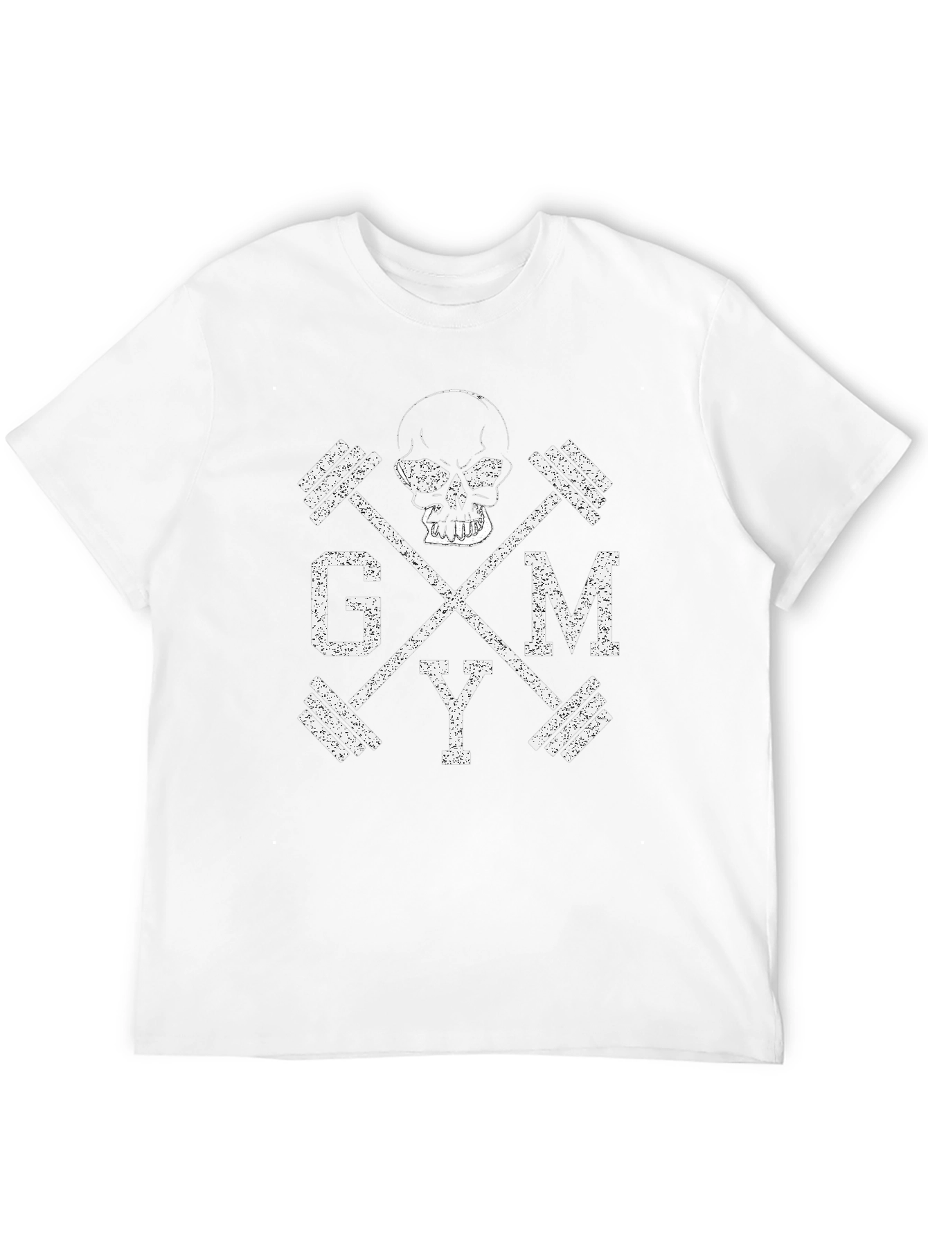 GYM Skull Barbell T-Shirt Workout Apparel