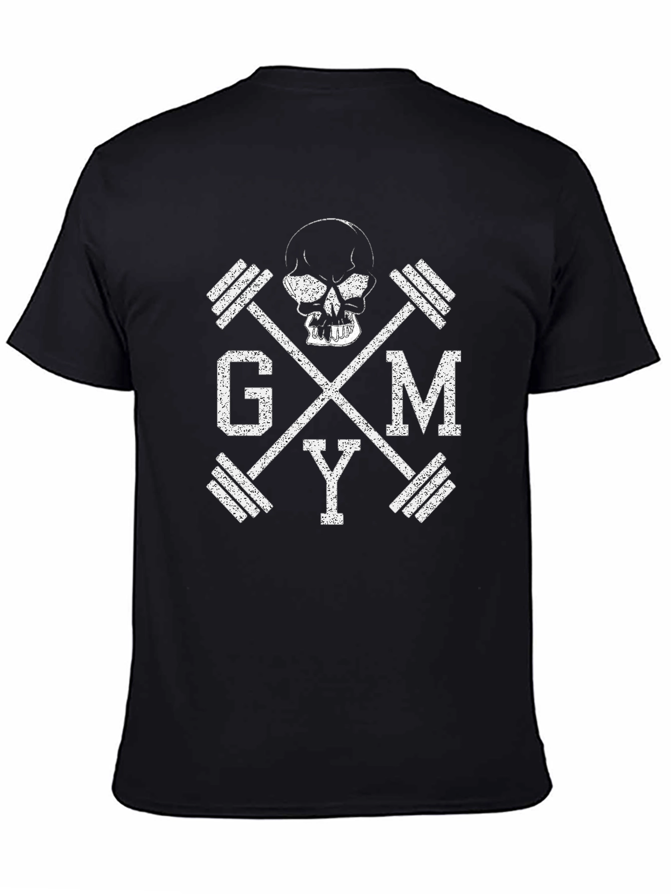 GYM Skull Barbell T-Shirt Workout Apparel
