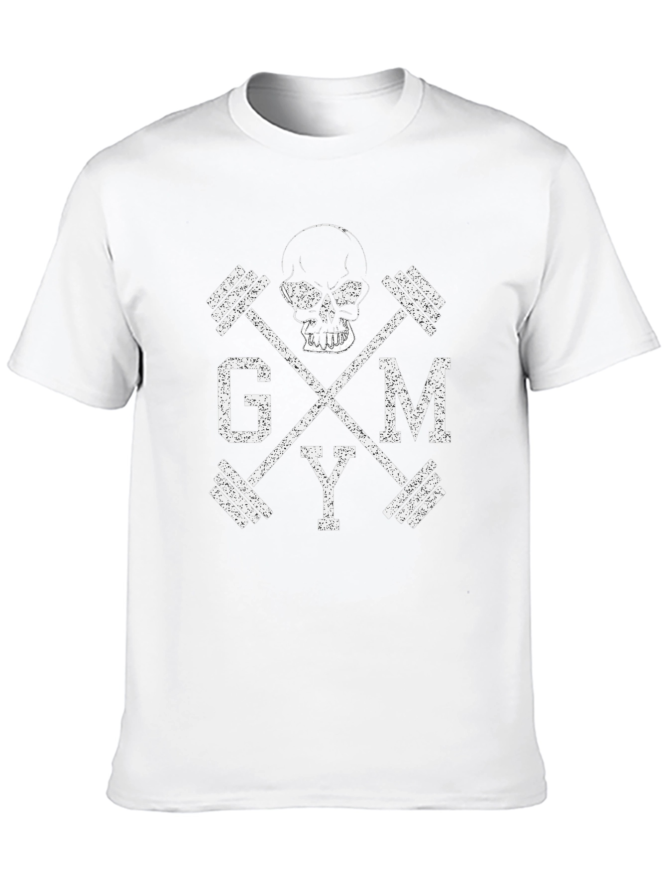 GYM Skull Barbell T-Shirt Workout Apparel