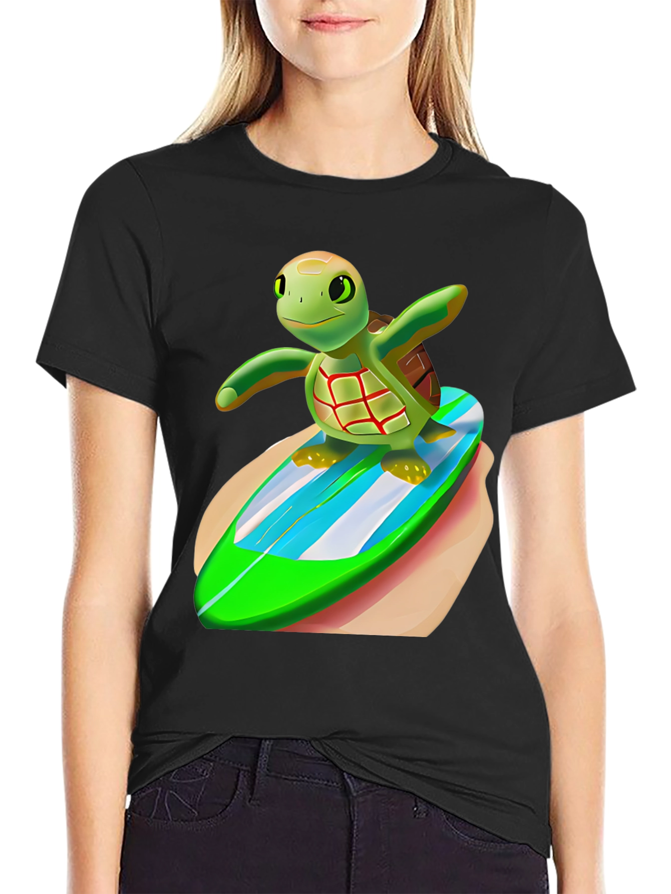 Surfing Turtle Graphic Tee - Cool & Unique Design