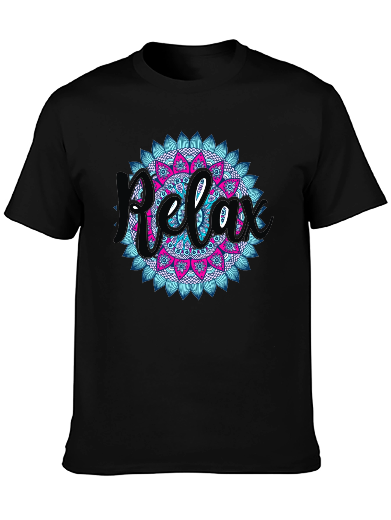 Relax Mandala Graphic Tee - Black