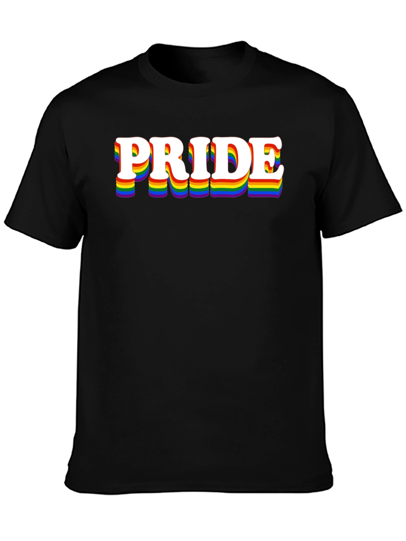Pride Graphic Tee - Rainbow Text Black Shirt