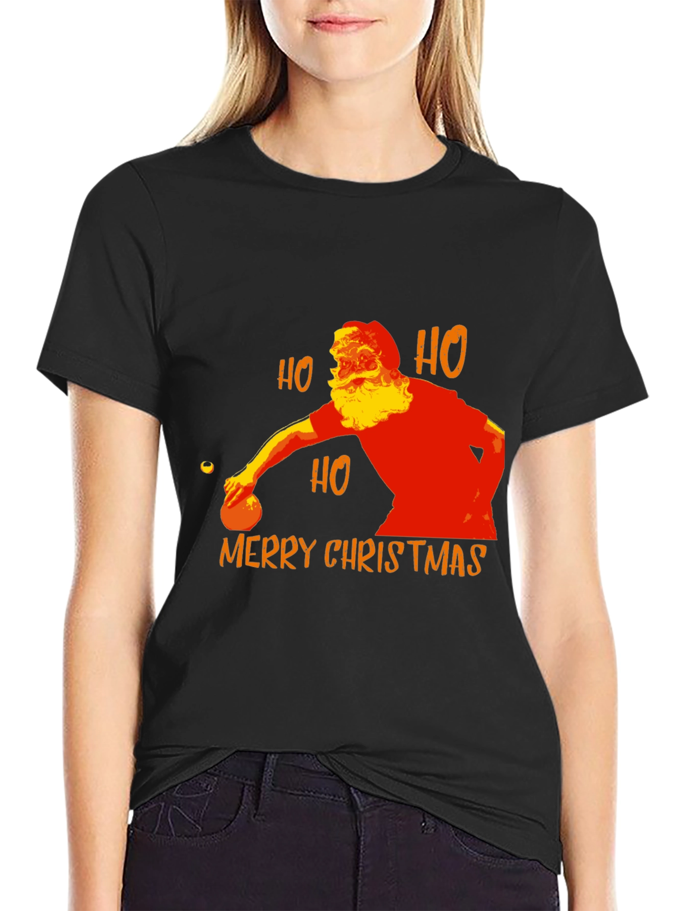 Santa Claus Bowling Merry Christmas T-Shirt