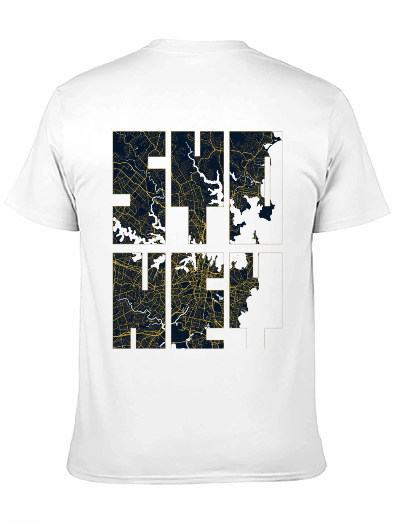 City Map Graphic Tee - Urban Style Black T-Shirt