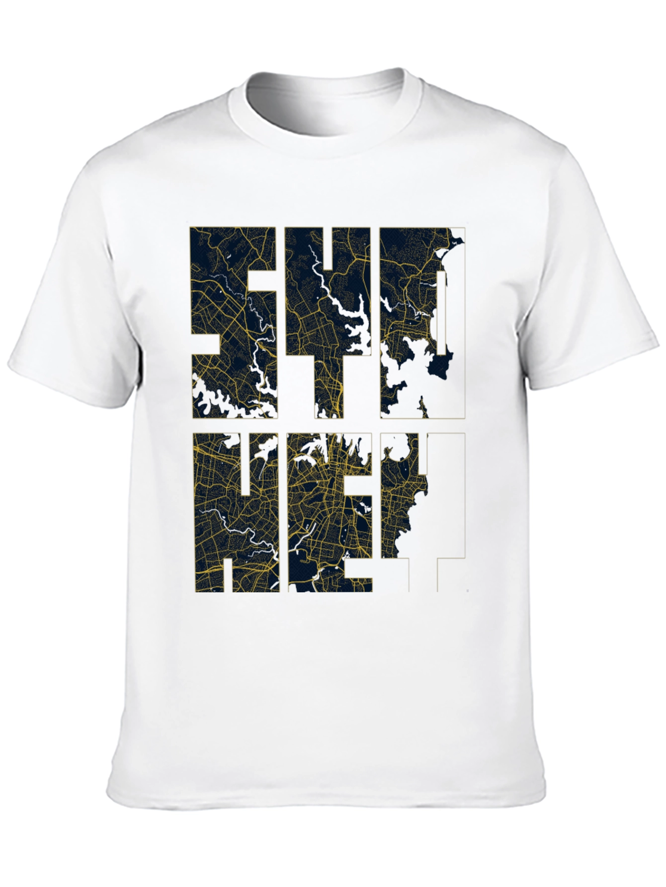 City Map Graphic Tee - Urban Style Black T-Shirt