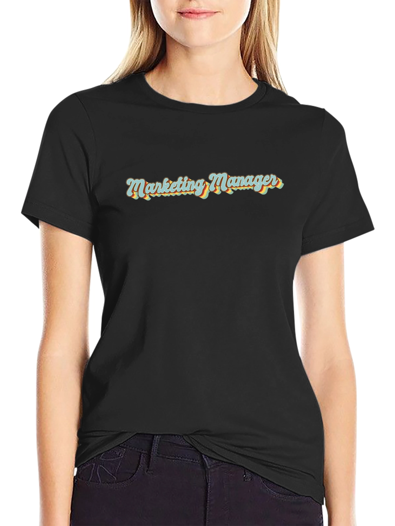 Retro Marketing Manager Black T-Shirt