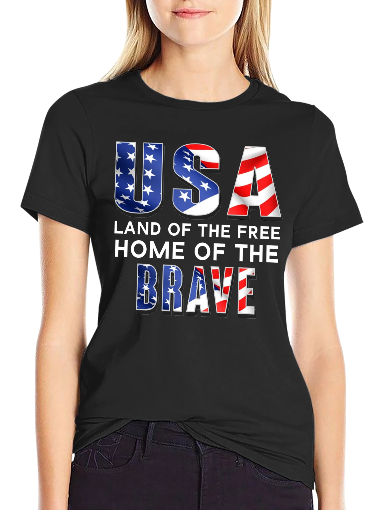 USA Land of the Free Patriotic T-Shirt