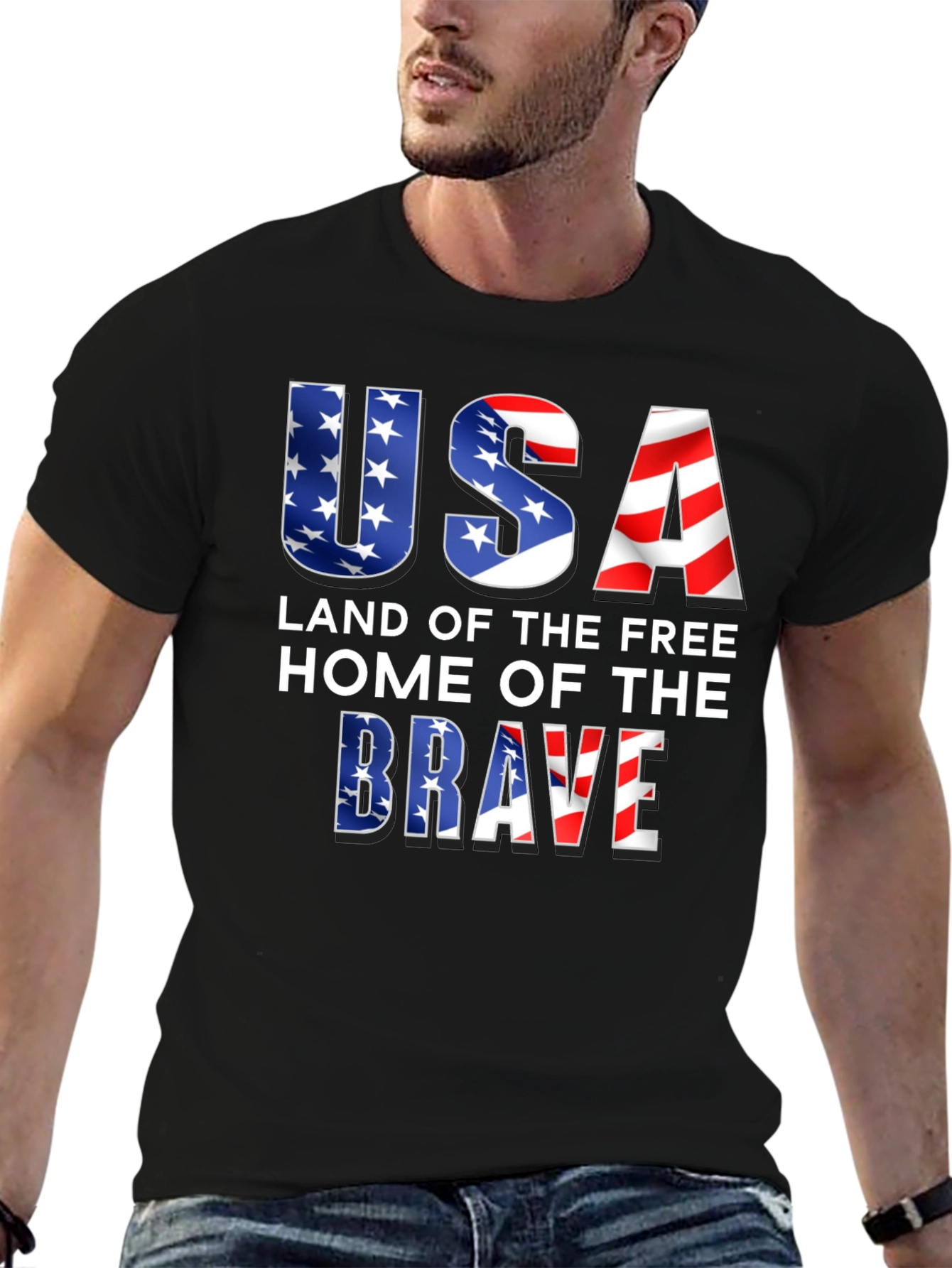USA Land of the Free Patriotic T-Shirt
