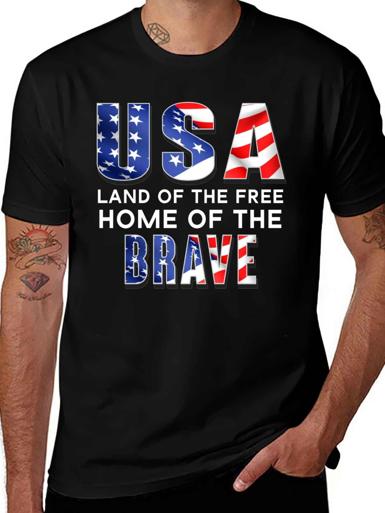 USA Land of the Free Patriotic T-Shirt