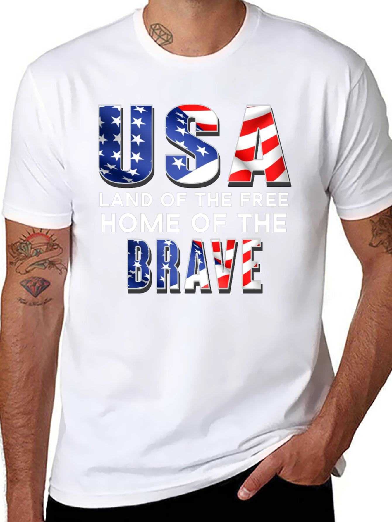 USA Land of the Free Patriotic T-Shirt