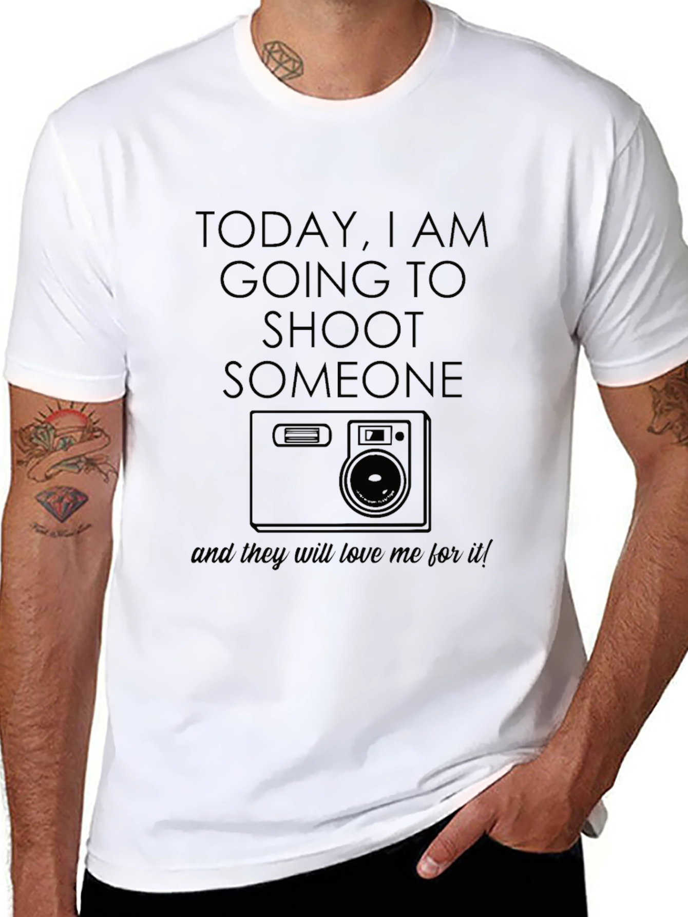 Photography Humor T-Shirt - Shoot Someone With Camera!