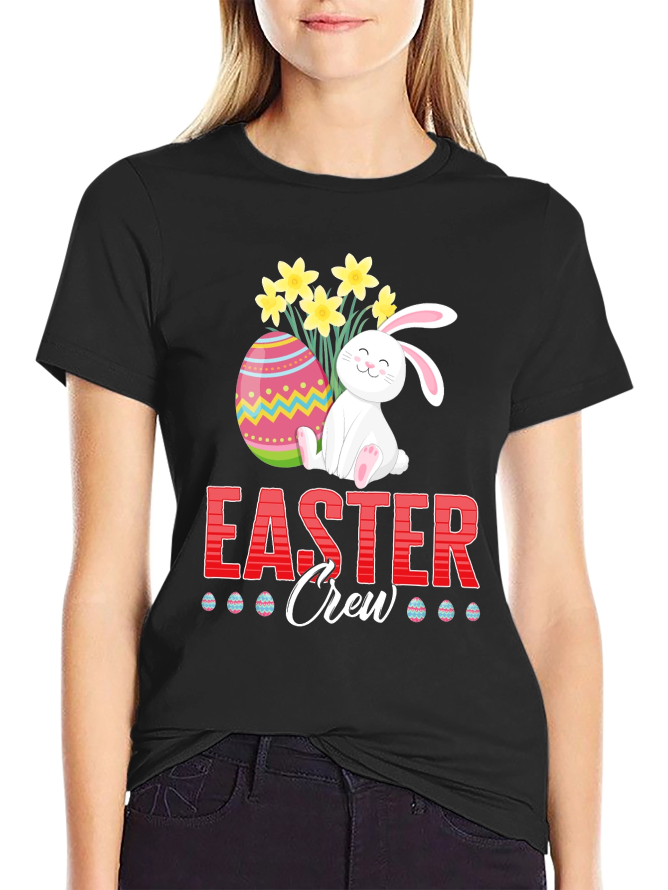 Easter Crew T-Shirt - Bunny & Egg Graphic Tee