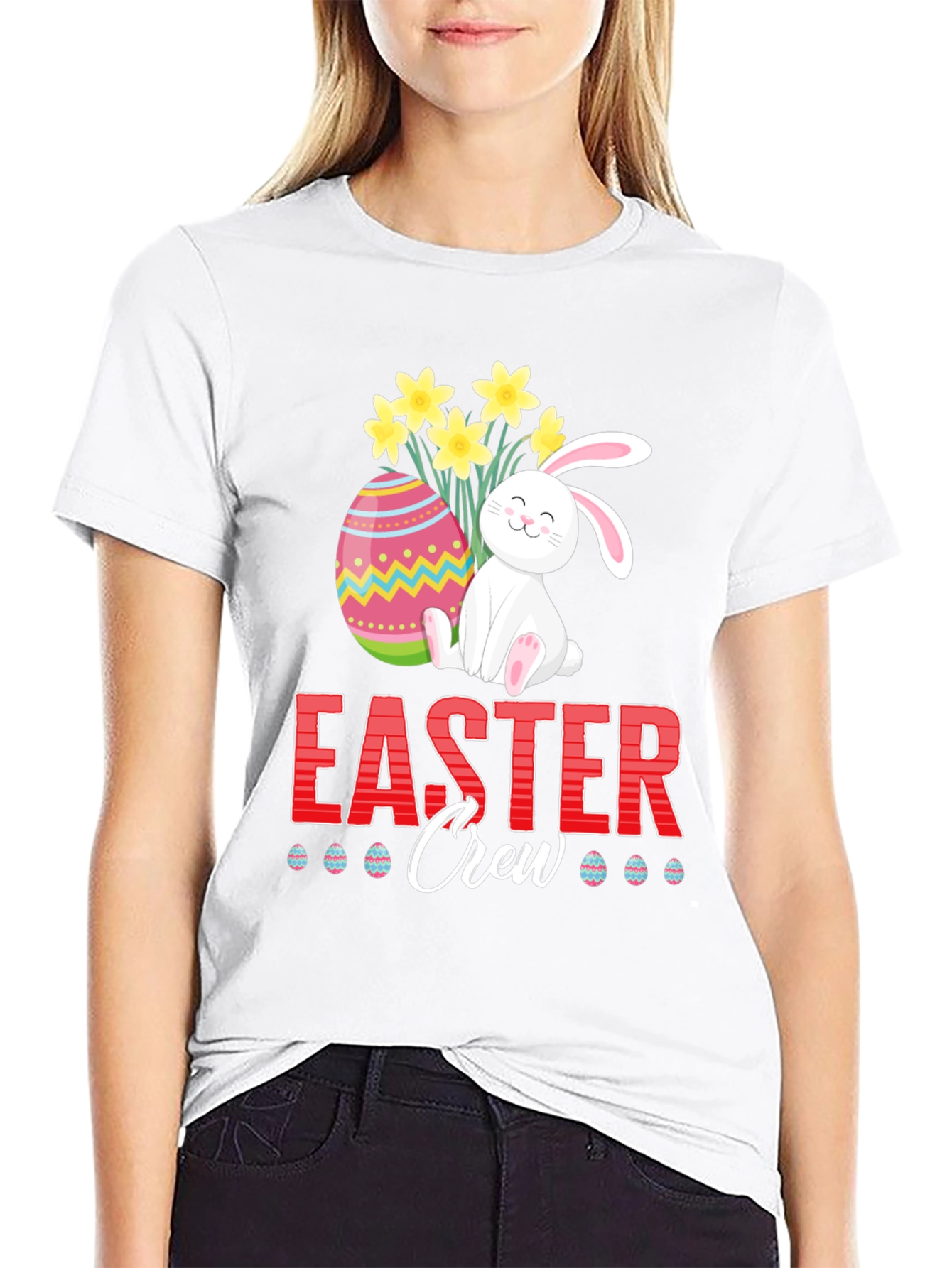 Easter Crew T-Shirt - Bunny & Egg Graphic Tee