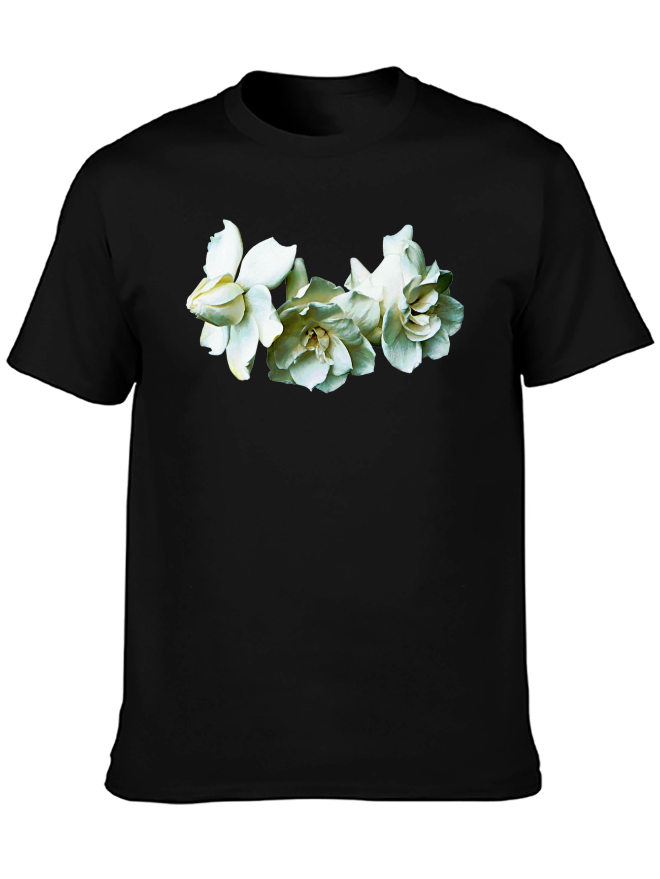 Floral Graphic Tee - Elegant Gardenia Design