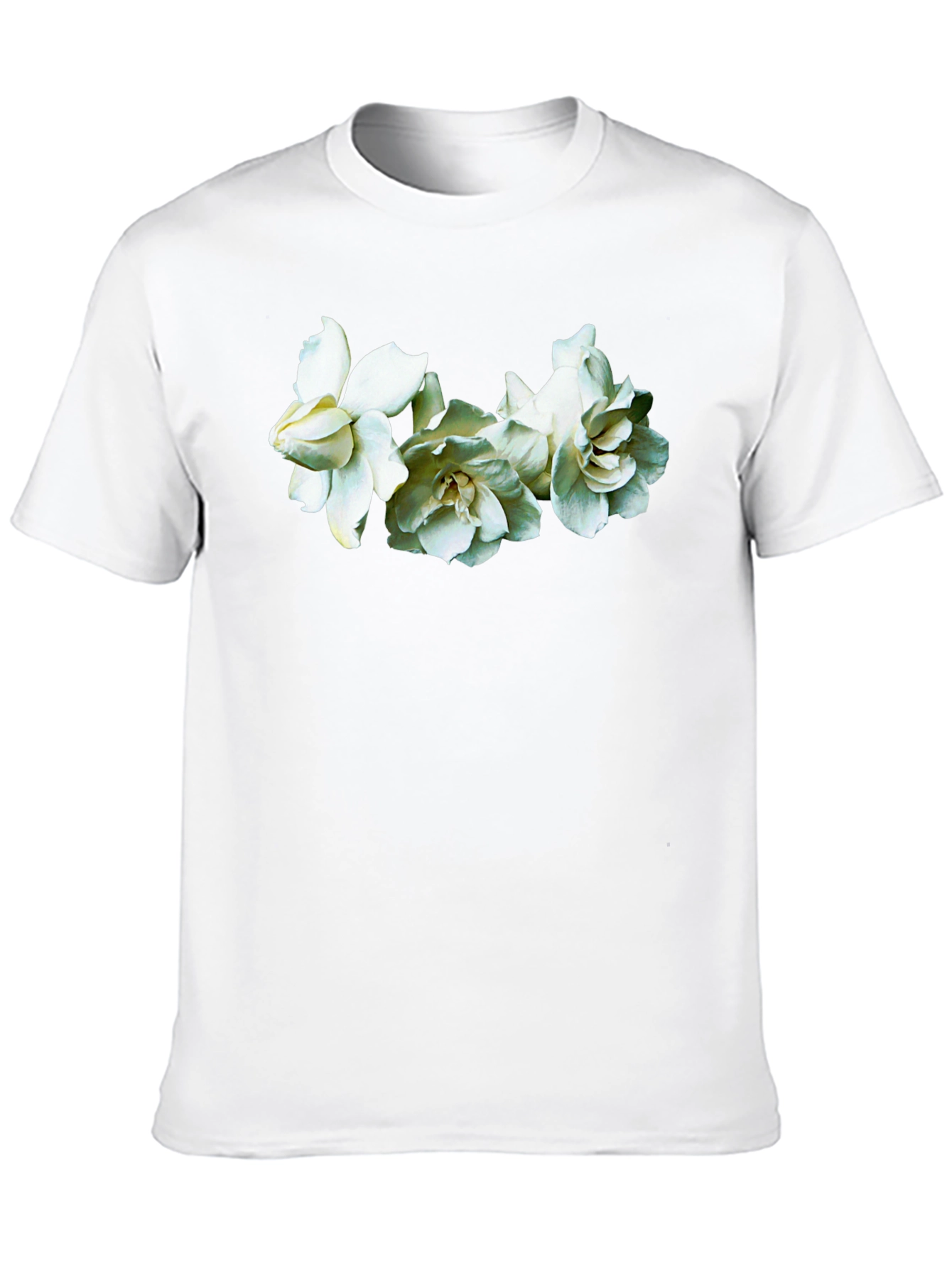 Floral Graphic Tee - Elegant Gardenia Design