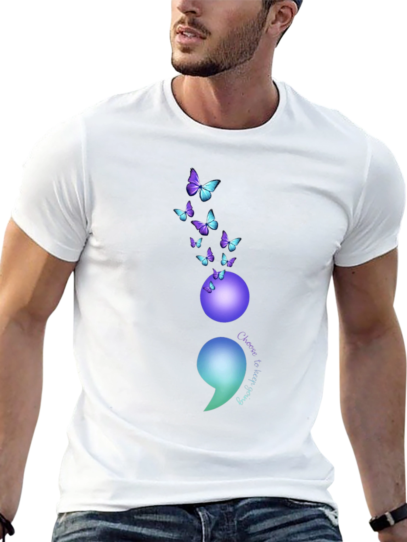 Semicolon Butterfly Graphic Tee