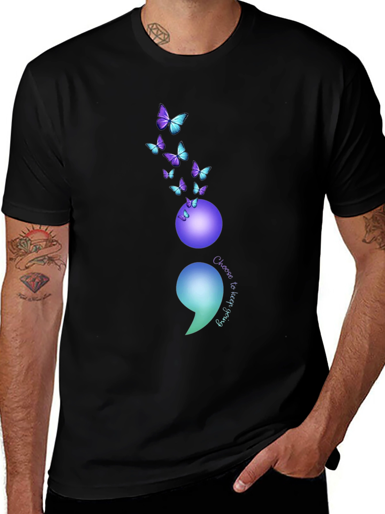 Semicolon Butterfly Graphic Tee