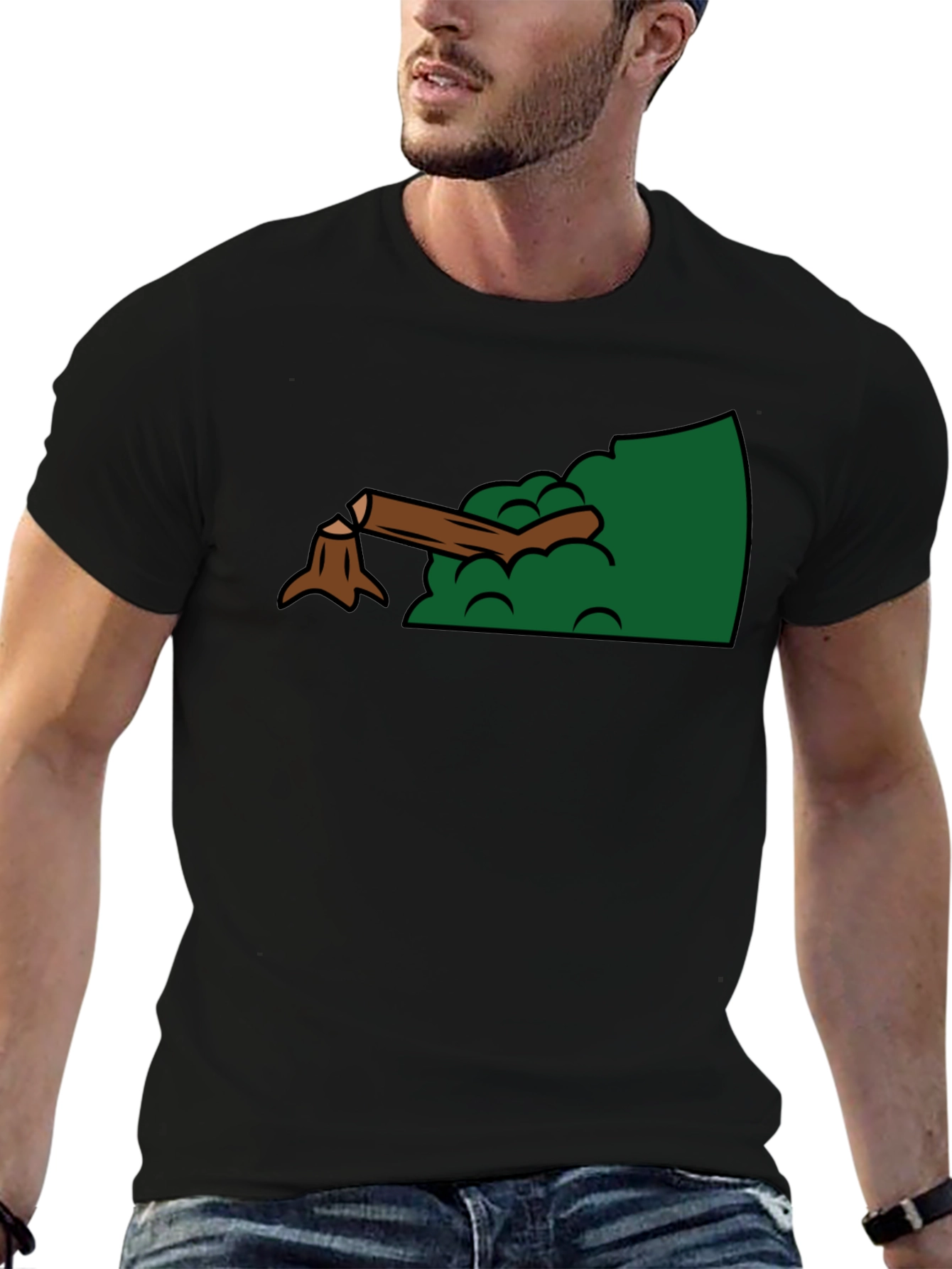 Funny Lumberjack Tree Stump Graphic T-Shirt