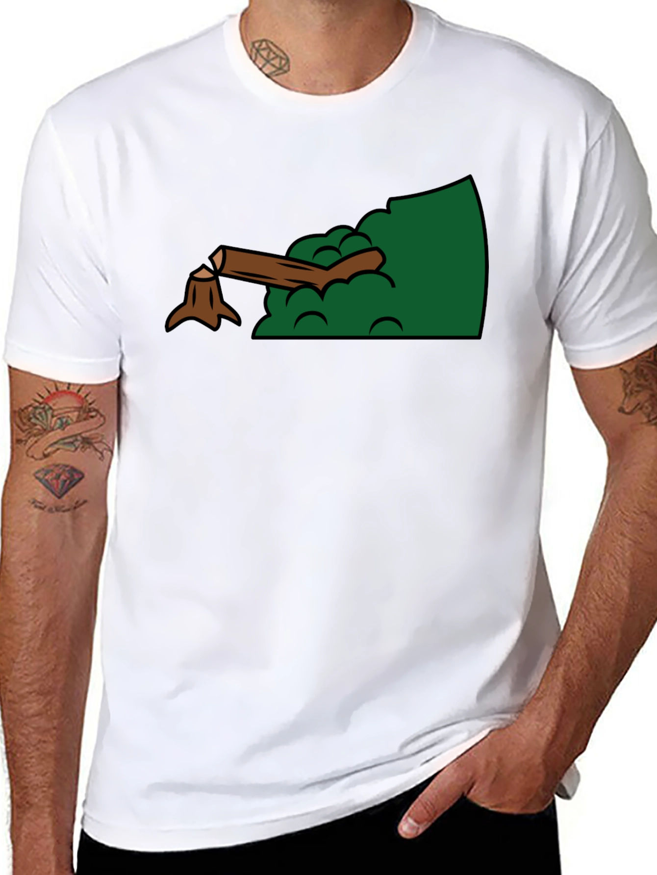 Funny Lumberjack Tree Stump Graphic T-Shirt