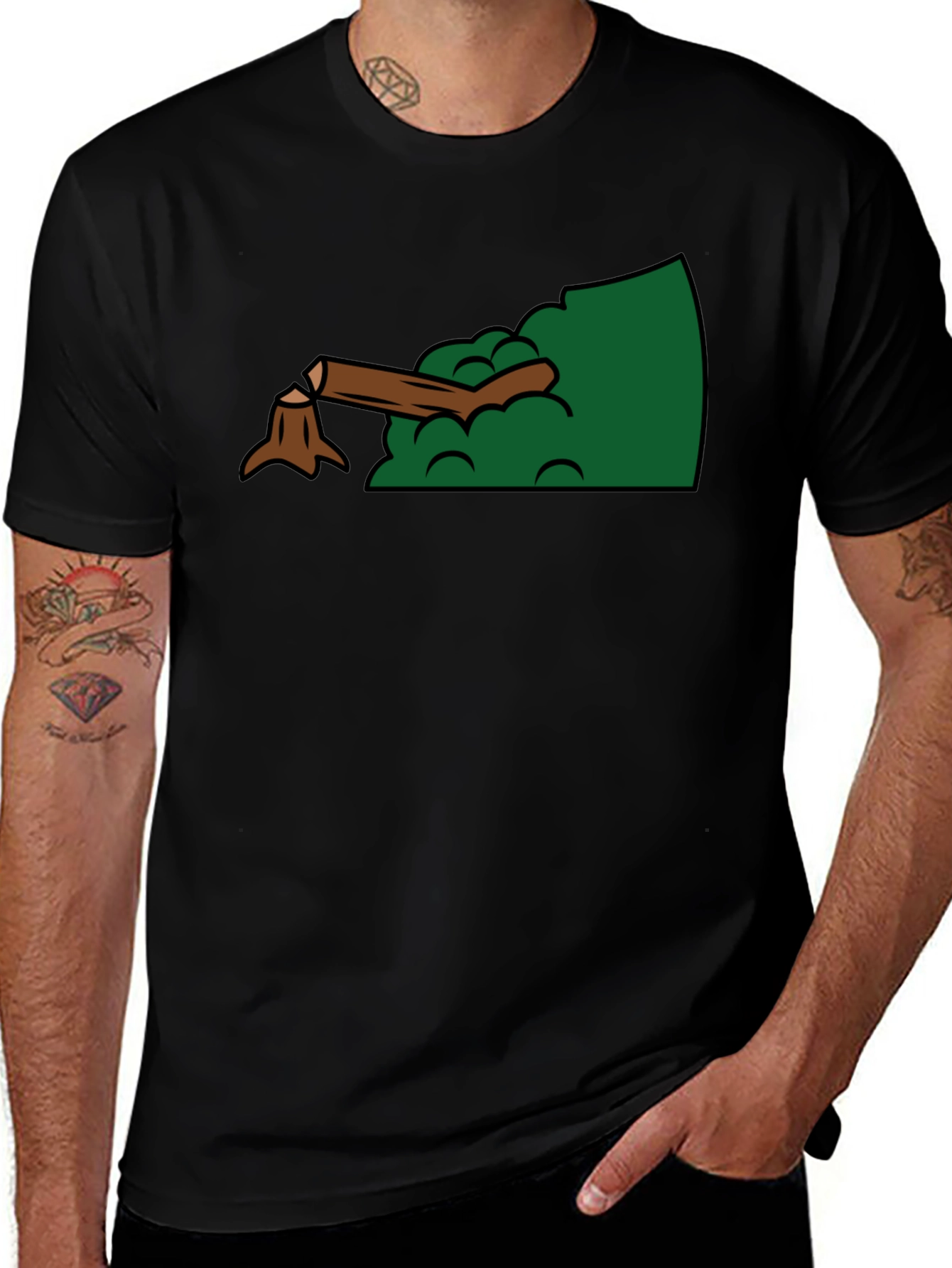 Funny Lumberjack Tree Stump Graphic T-Shirt