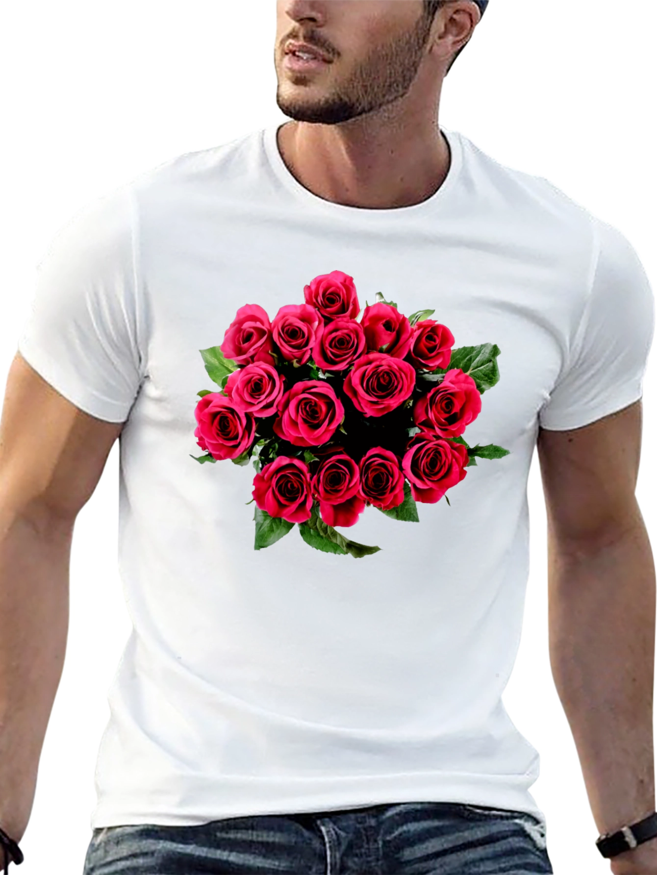 Roses Graphic Black T-Shirt