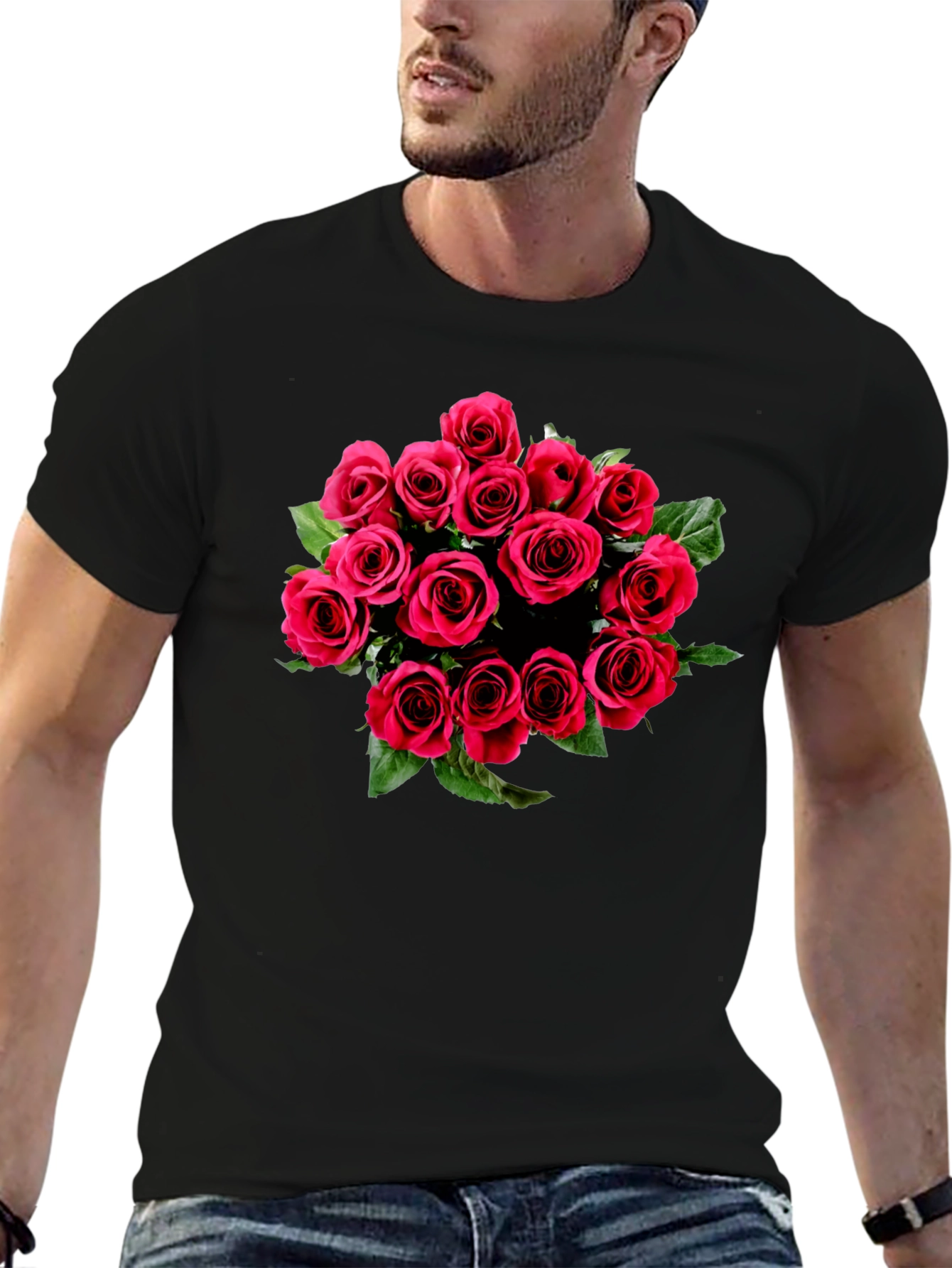 Roses Graphic Black T-Shirt