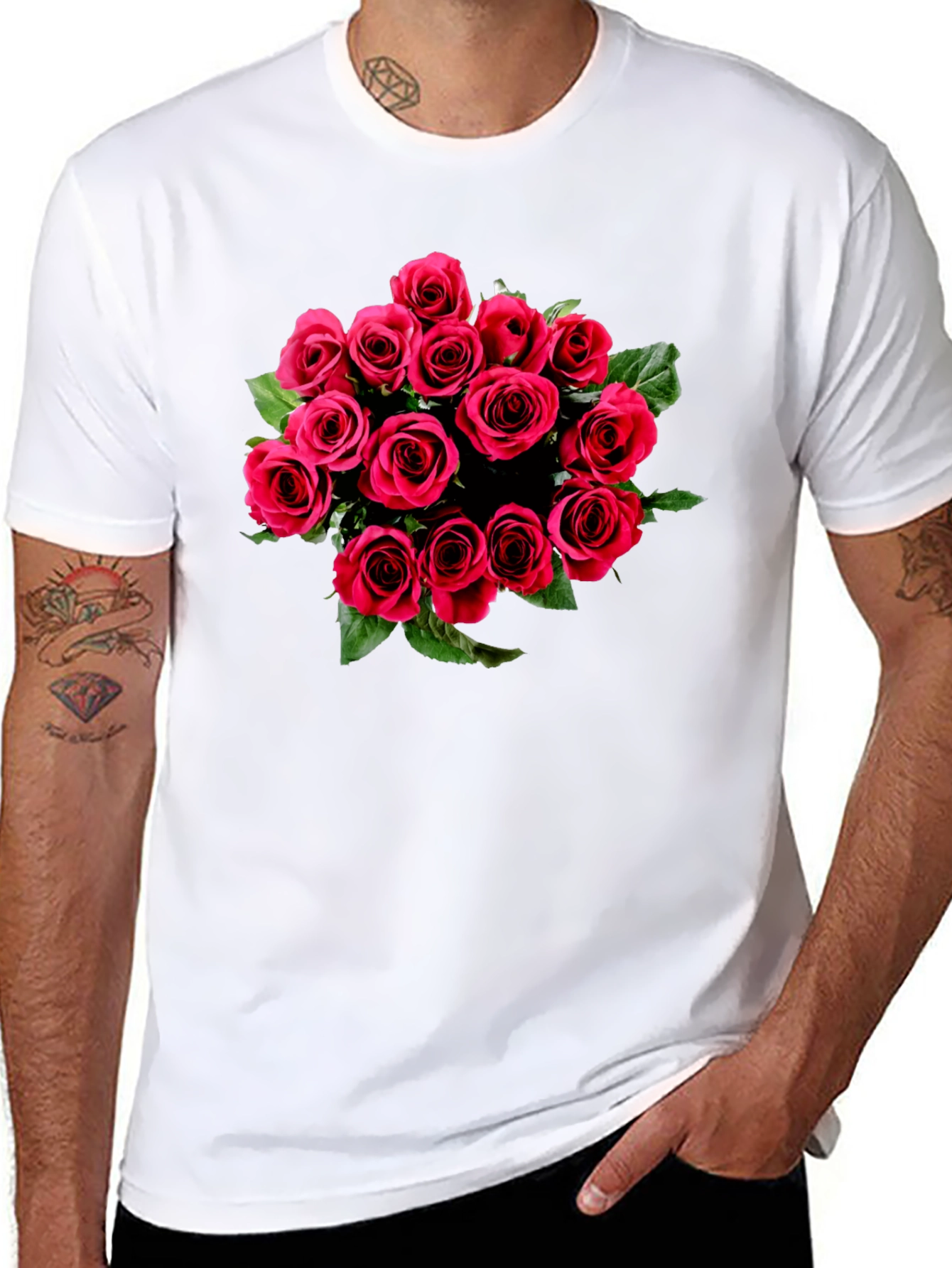 Roses Graphic Black T-Shirt