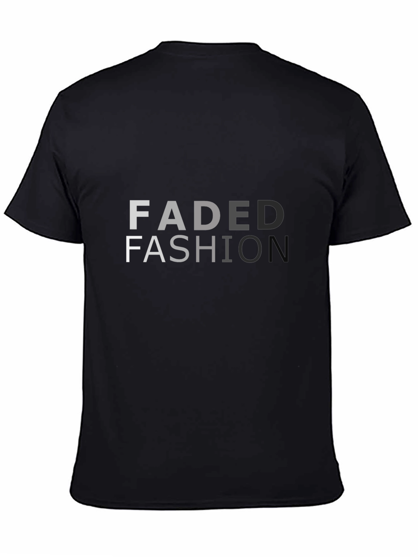 Faded Fashion Graphic Print Black T-Shirt