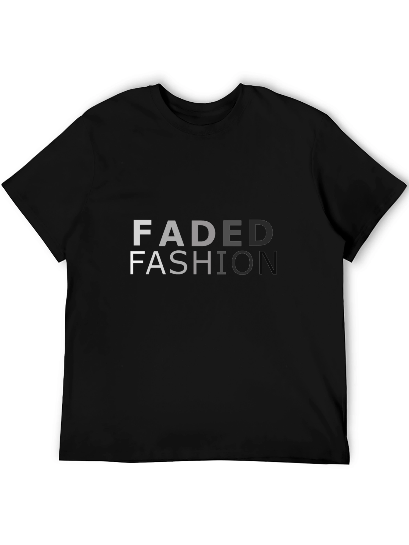 Faded Fashion Graphic Print Black T-Shirt