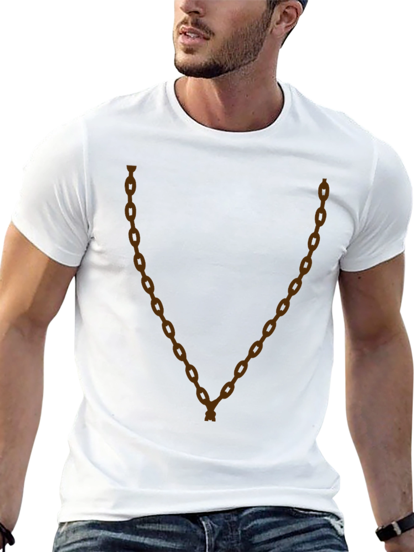 Mens Graphic Tee - Chain Design - Casual Style