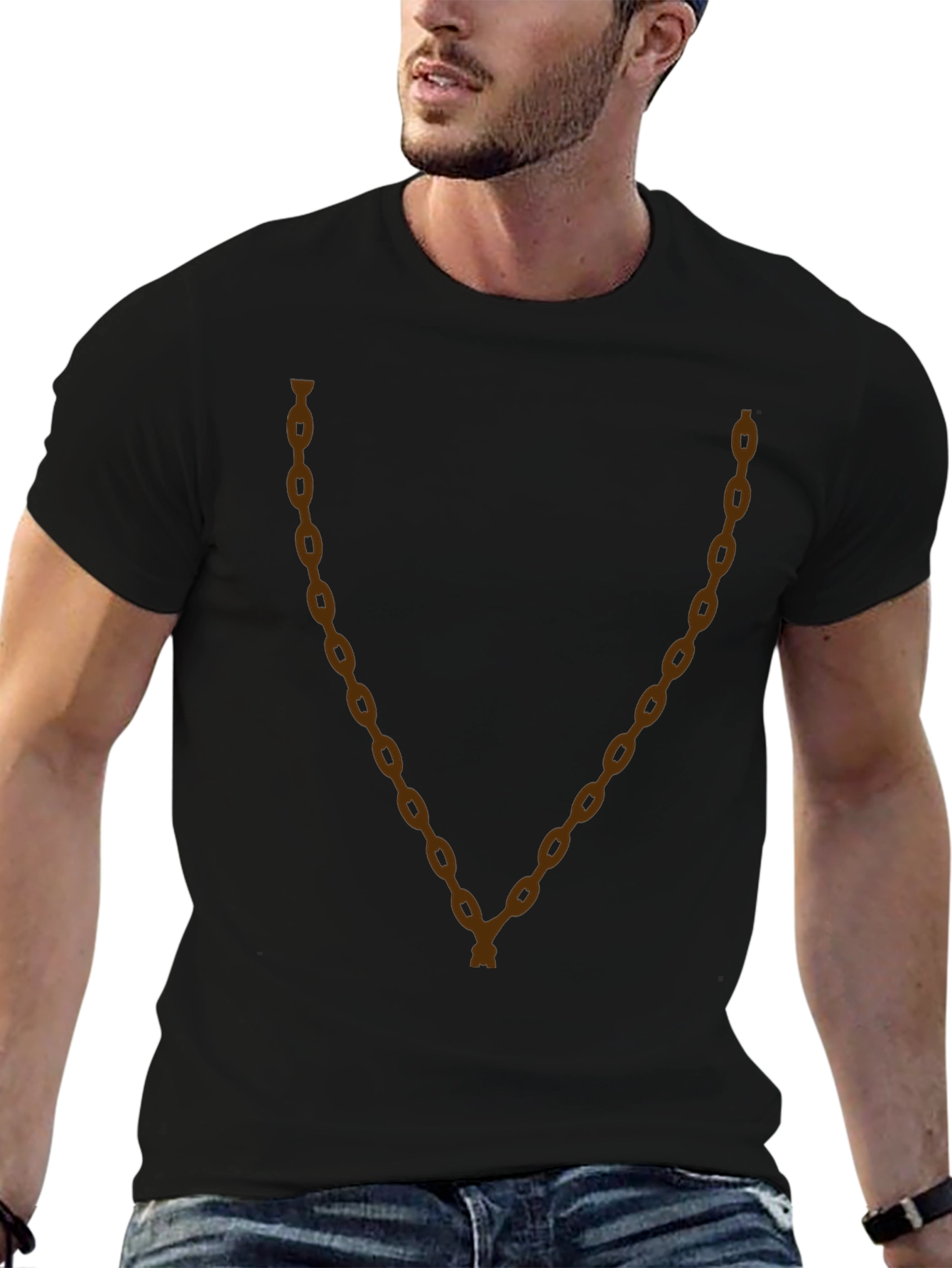 Mens Graphic Tee - Chain Design - Casual Style