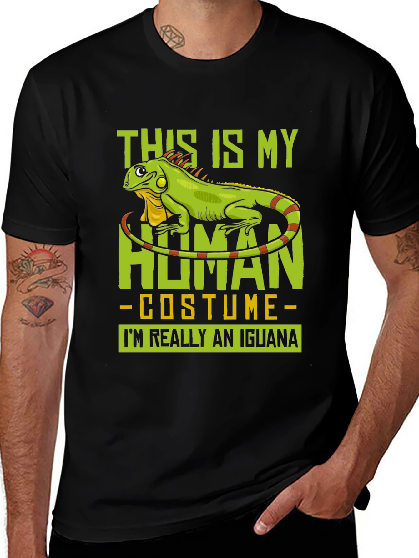 Iguana Human Costume Funny Graphic T-Shirt