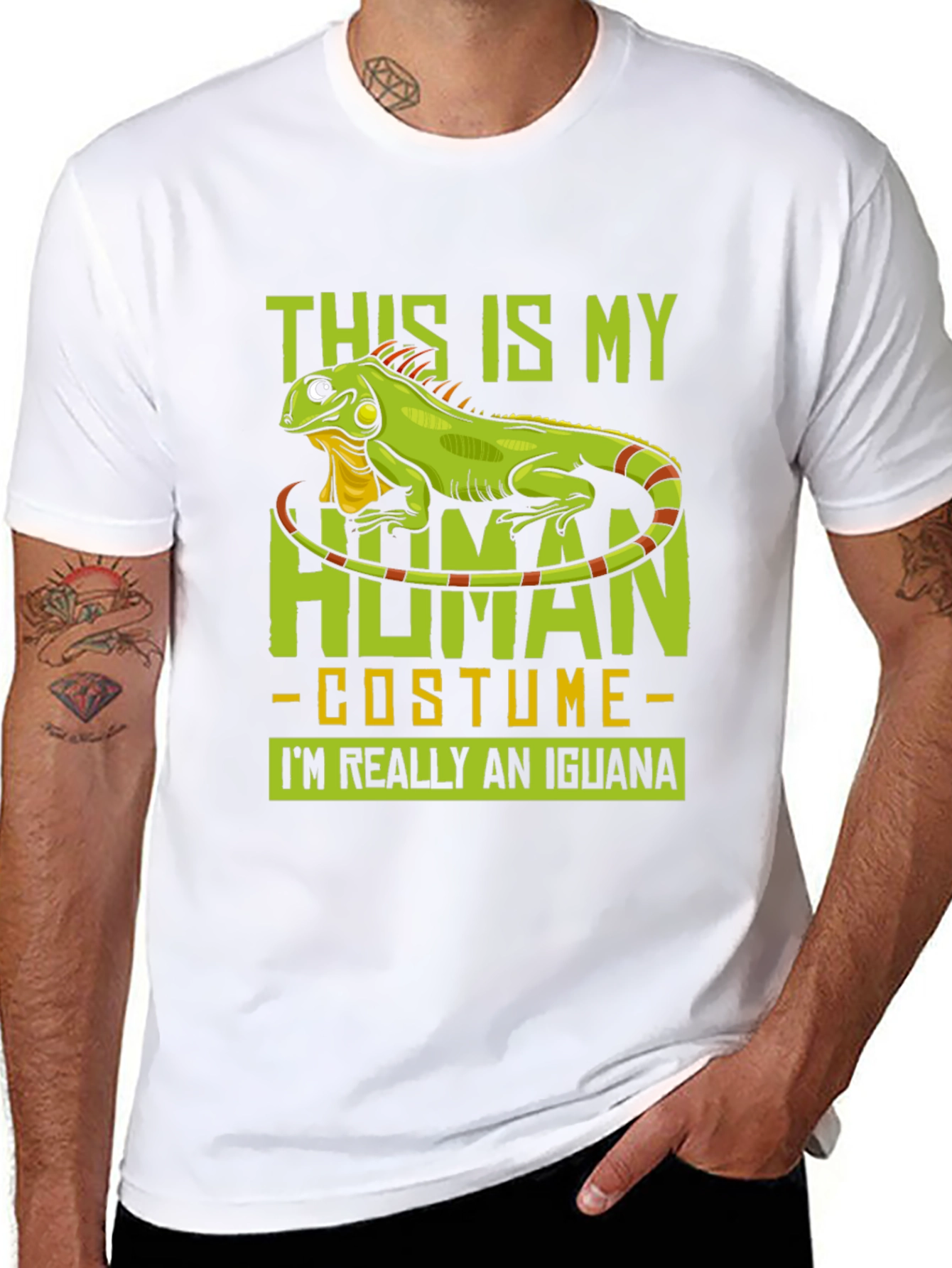 Iguana Human Costume Funny Graphic T-Shirt