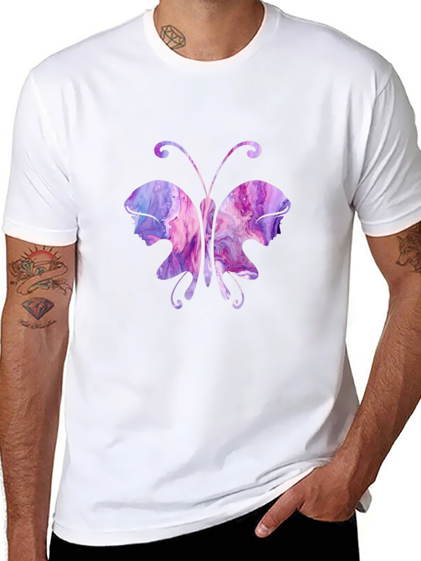 Butterfly Portrait T-Shirt - Unique Art Tee