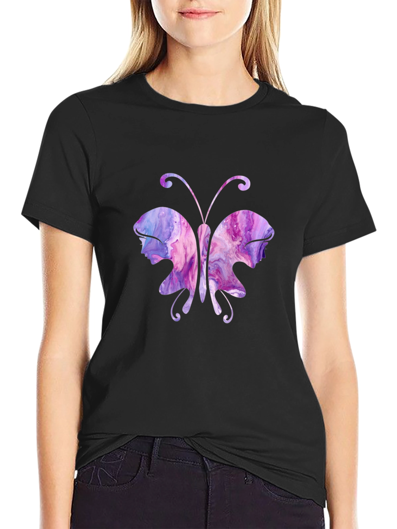 Butterfly Portrait T-Shirt - Unique Art Tee
