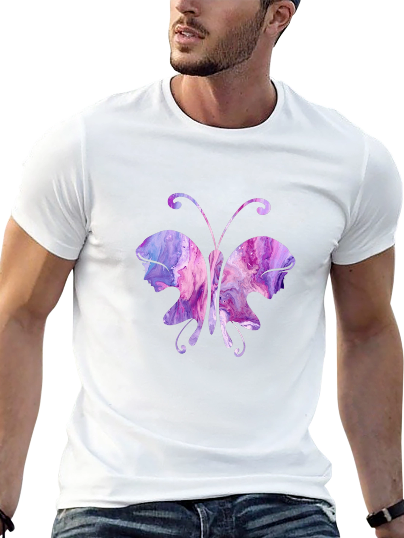 Butterfly Portrait T-Shirt - Unique Art Tee
