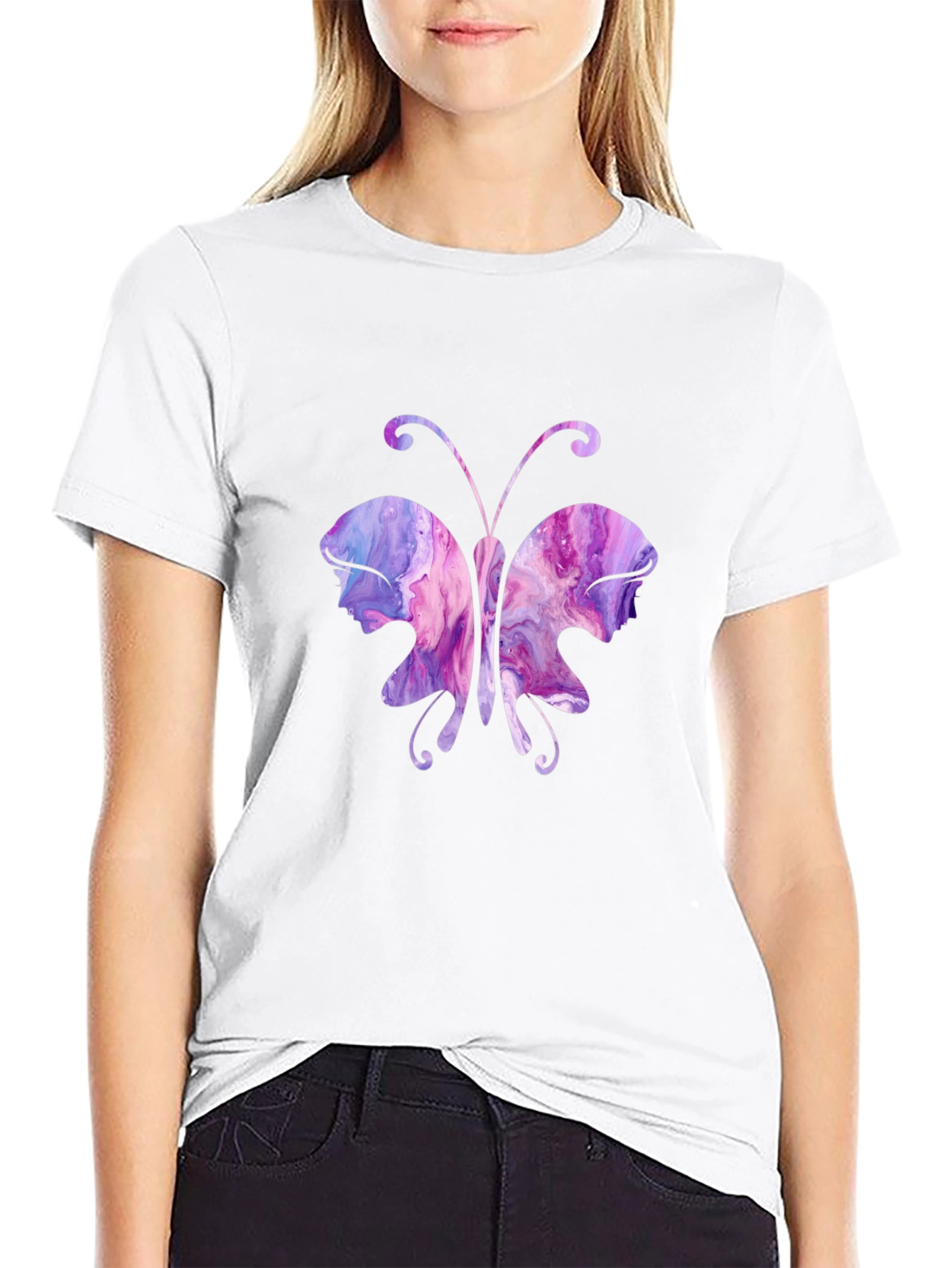 Butterfly Portrait T-Shirt - Unique Art Tee